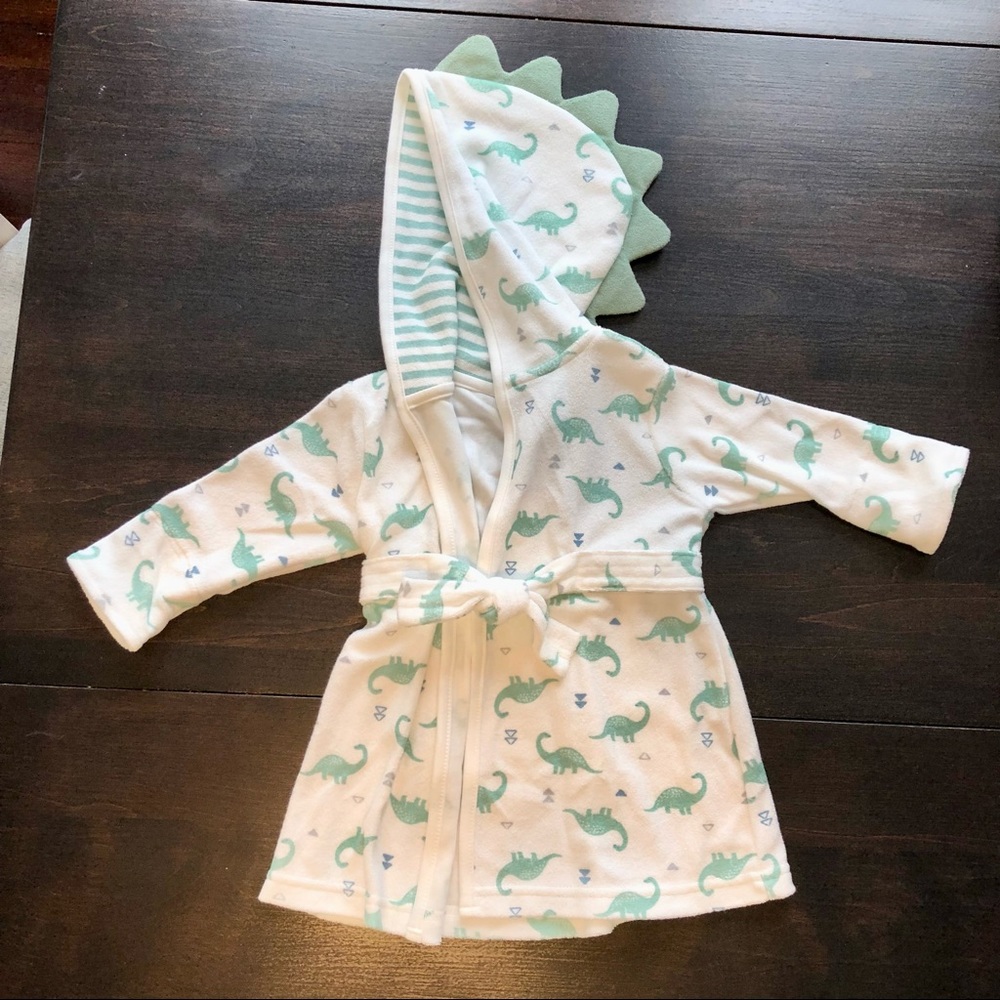 Baby hooded dinosaur robe